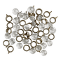 Plastic Stone Prong Rivet with Metal Silver Rim – 11mm (7/16") – No Tools Needed