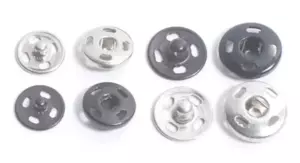 Sew-on Metal Snap Buttons (144 Sets)