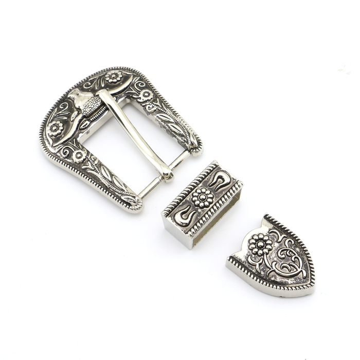 Cowboy Westen Classic 3 Piece Belt Buckle Set