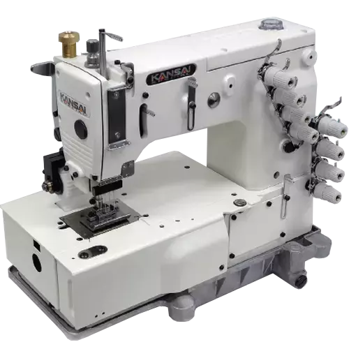 Kansai Special DFB1404-PMD Flatbed Multi-needle Chainstitch Industrial Sewing Machine with Table and Servo Motor
